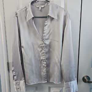 Conrad C. Collection Button Down Shirt Color Silver Size 18